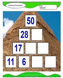 Çıkarma Pramidi Çalışma Sayfaları